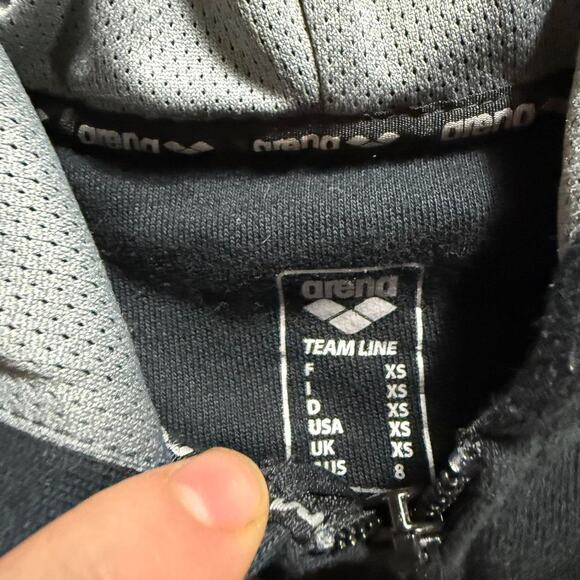 Vintage VTG Y2K Arena Black Full Zip Hooded Sweatshirt - Picture 8 of 8